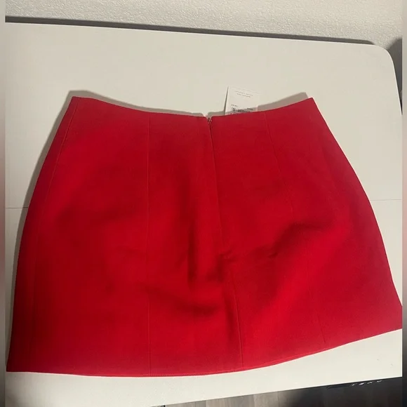 Nwt Revolve Bardot Delphi Hourglass Mini Skirt in fired red size 10 - Picture 7 of 11
